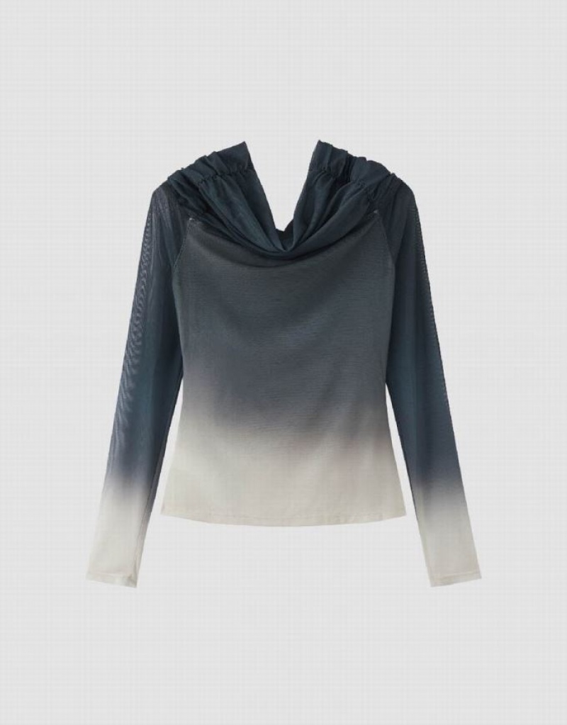 Grey Urban Revivo Off-Shoulder Skinny Women's T-Shirts | AJVSED-168