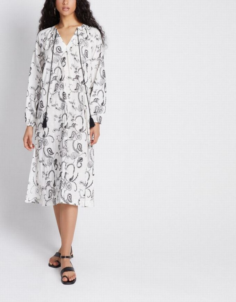 Grey Urban Revivo Paisley Split Hem Midi Women's Midi Dress | RAVUXP-849