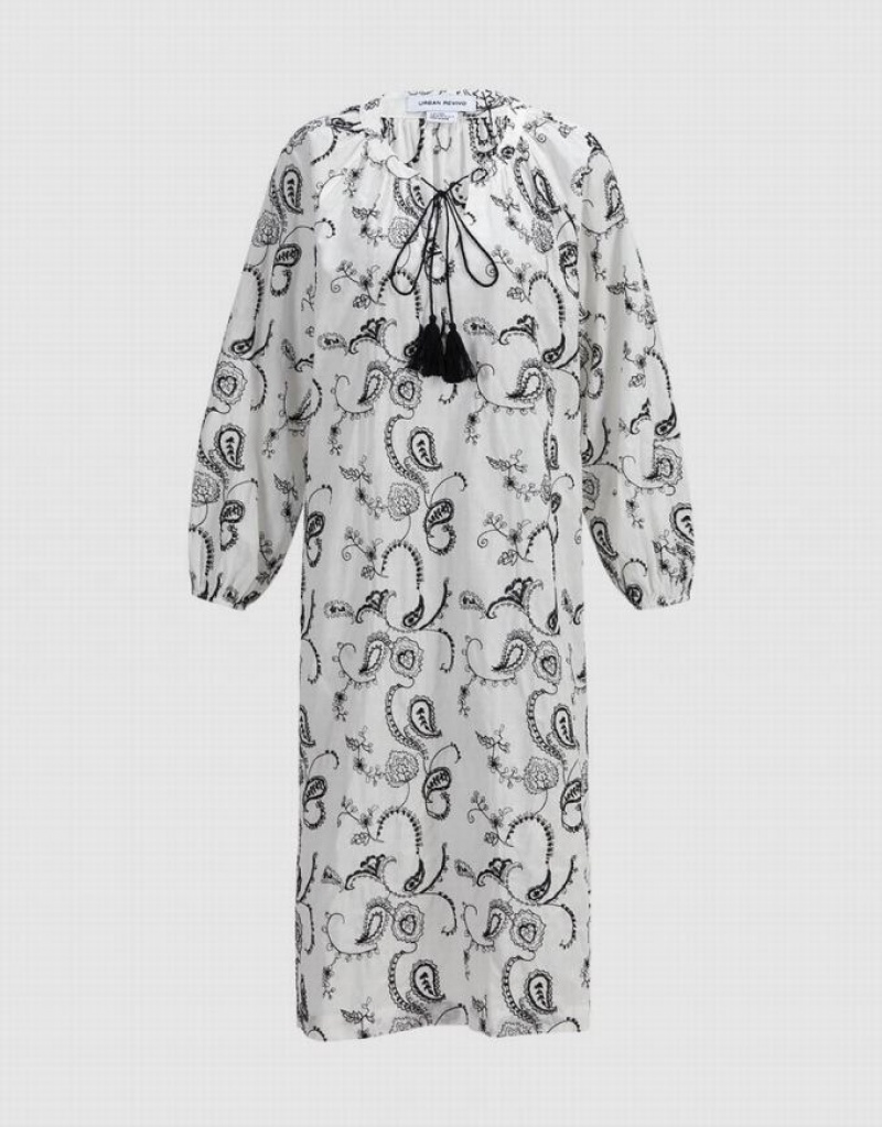 Grey Urban Revivo Paisley Split Hem Midi Women\'s Midi Dress | RAVUXP-849