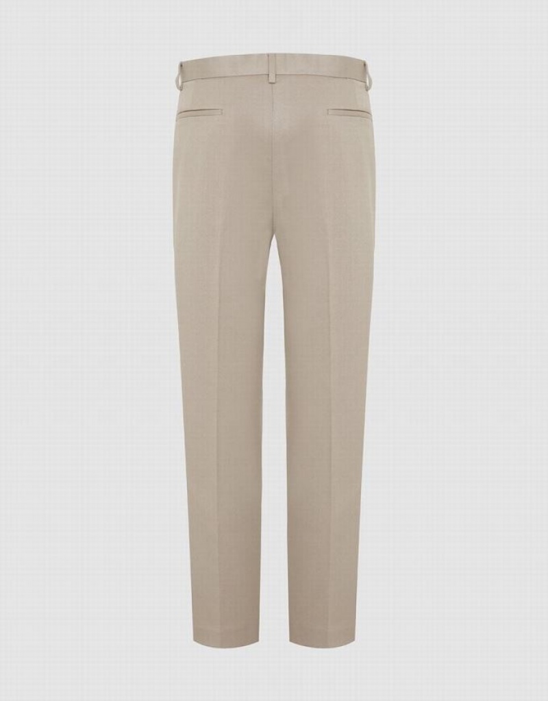 Grey Urban Revivo Tailored Straight Men's Pants | NKJLIS-267