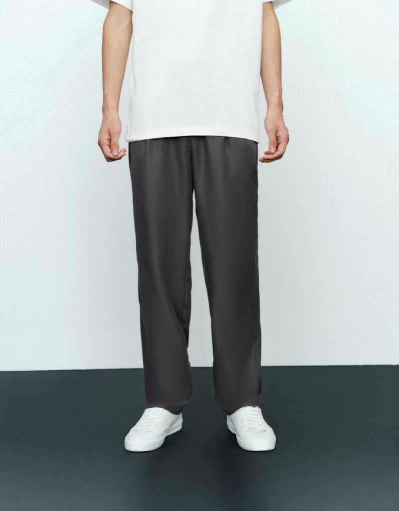 Grey Urban Revivo Tailored Straight Men's Pants | DKJMRW-276