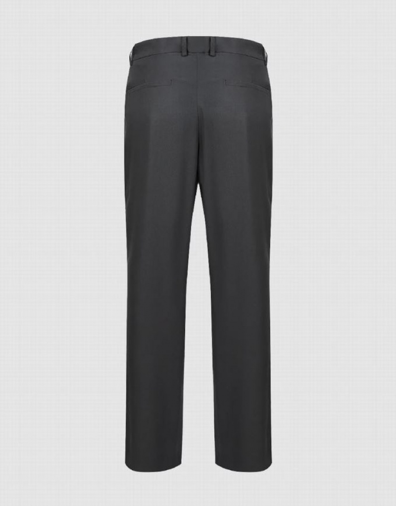Grey Urban Revivo Tailored Straight Men's Pants | DKJMRW-276