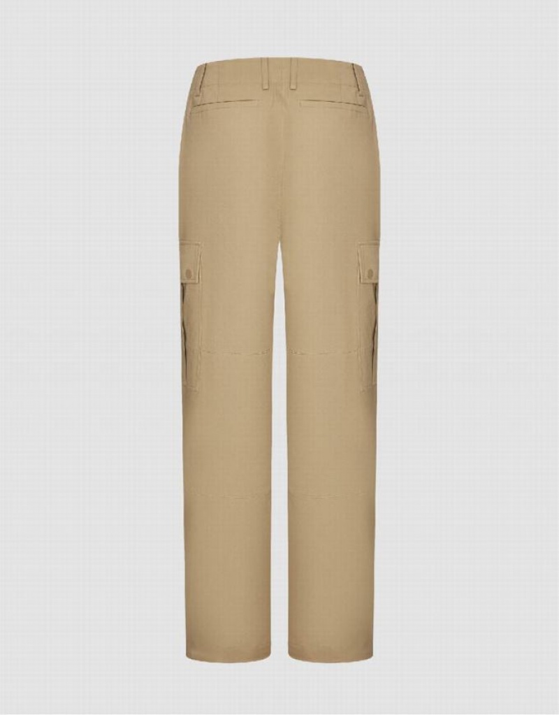 Khaki Urban Revivo Wide-Leg Women's Pants | NHYSUA-642