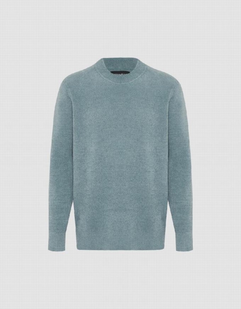Light Grey Urban Revivo Crew Neck Knitted Men's Cardigan | QLVPDK-298