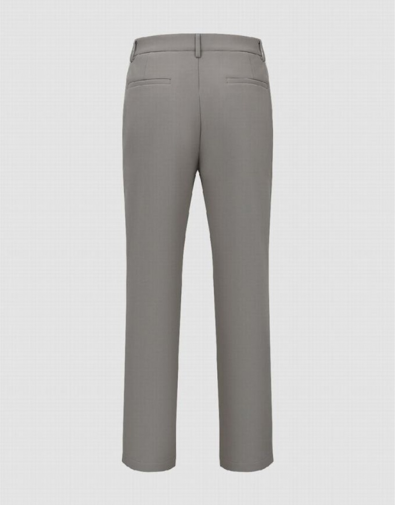 Light Grey Urban Revivo Straight Men's Pants | CABDHZ-910