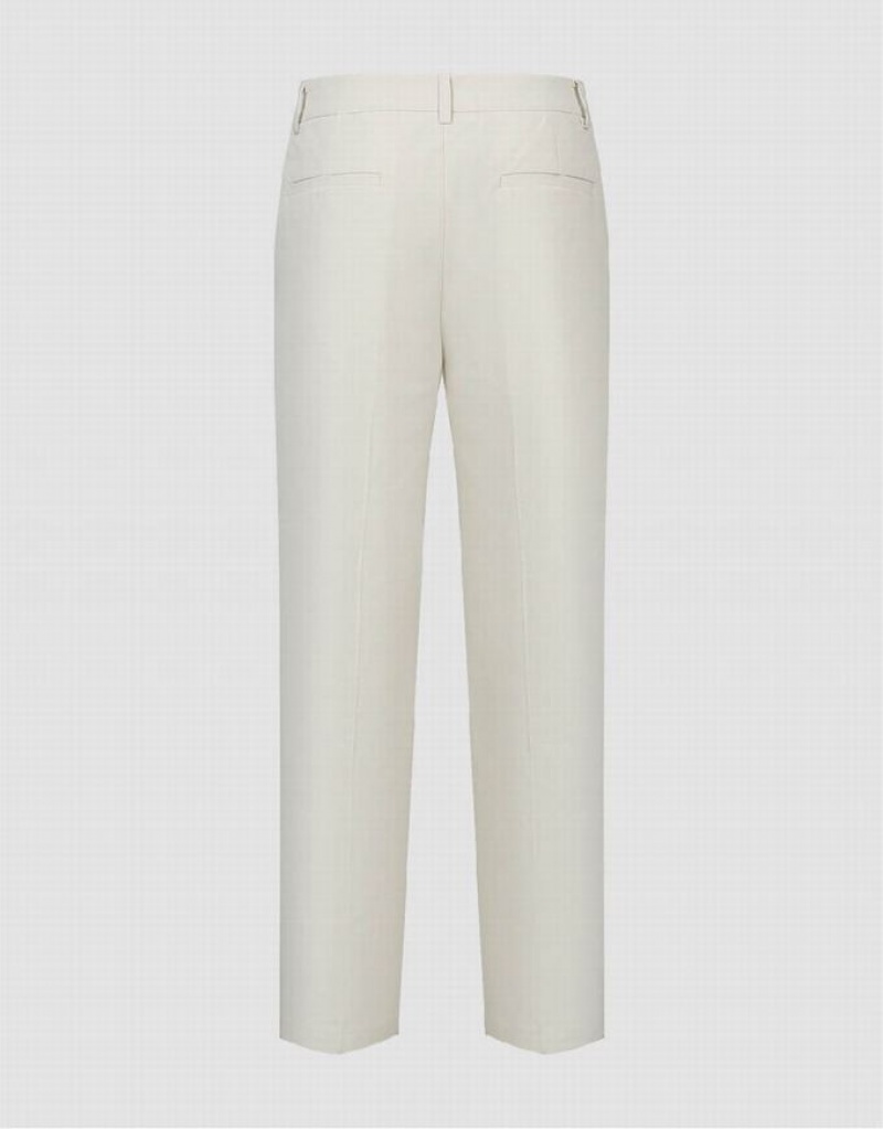 Light Khaki Urban Revivo Straight Men's Pants | DRMBZJ-319