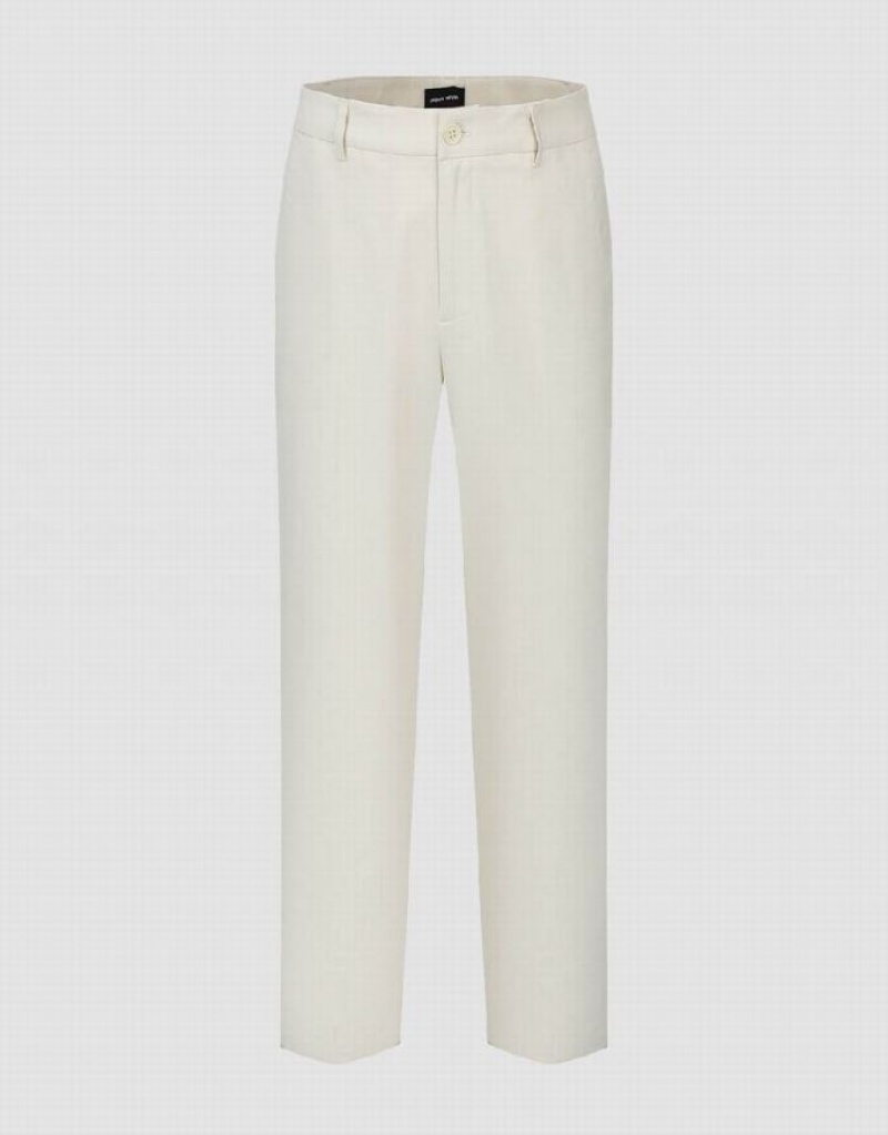Light Khaki Urban Revivo Straight Men\'s Pants | DRMBZJ-319