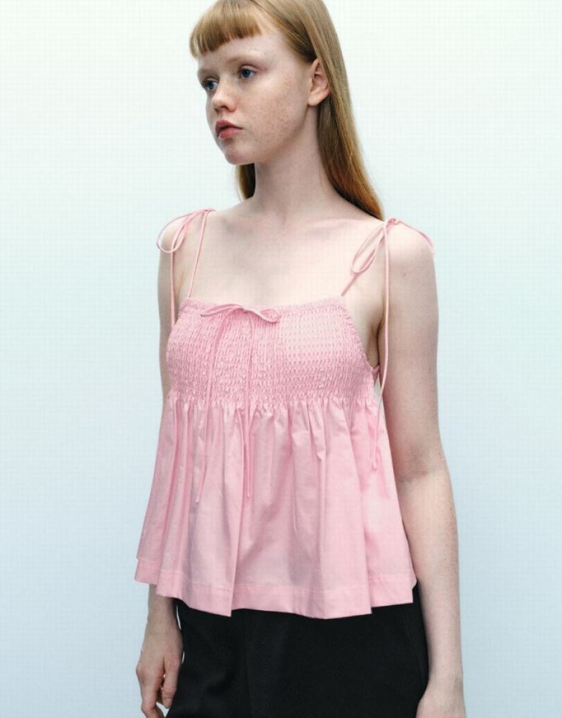 Pink Urban Revivo Off-Shoulder Cami Top Women's Blouse | PILOKT-547