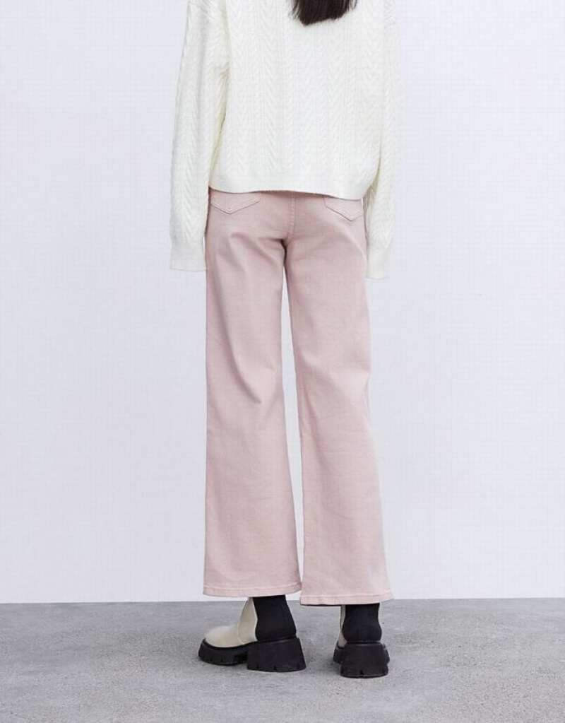 Pink Urban Revivo Straight Leg Women's Jeans | PKOVIY-943