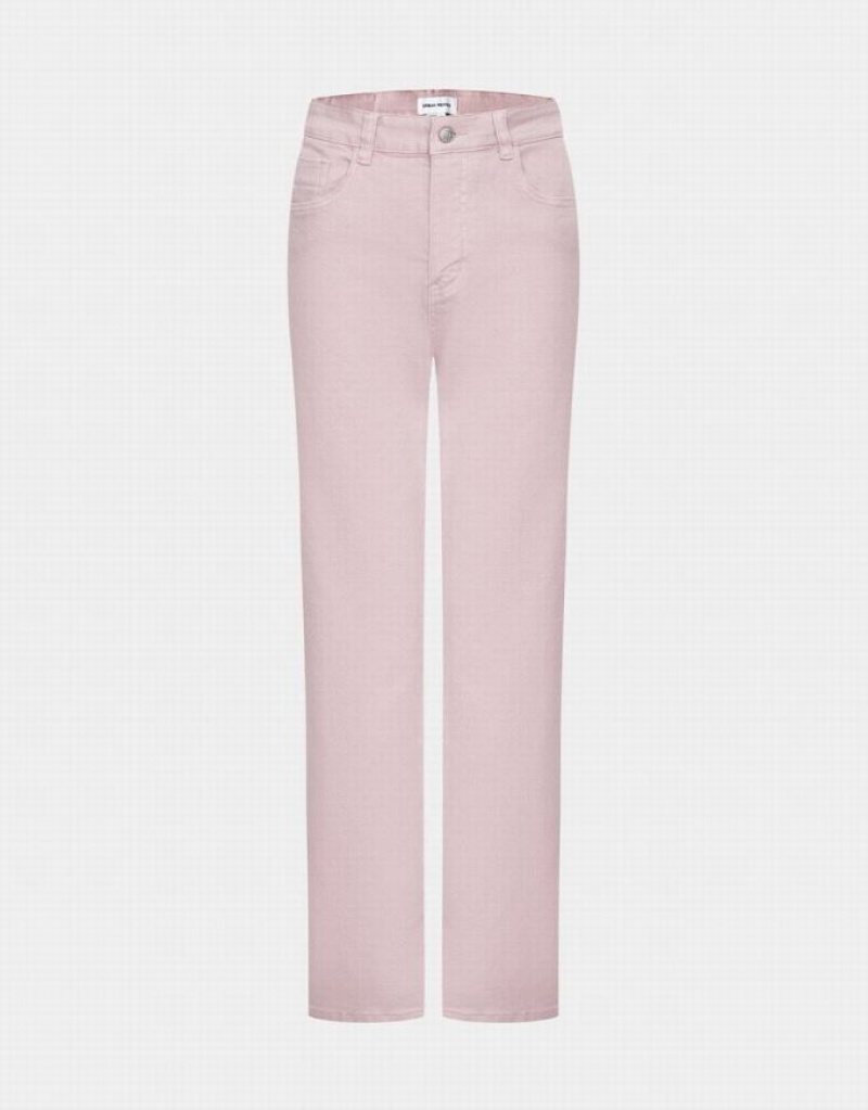 Pink Urban Revivo Straight Leg Women\'s Jeans | PKOVIY-943