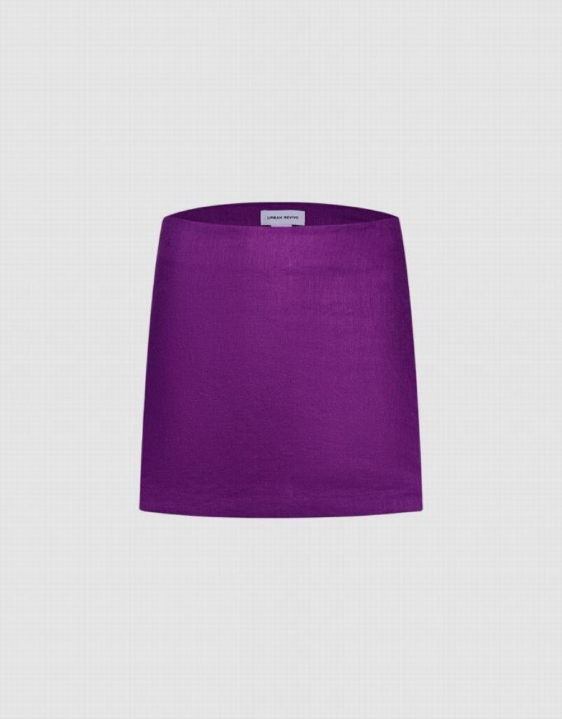 Purple Urban Revivo Basic Skort Women\'s Shorts | AKYSFM-647