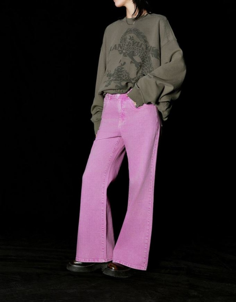 Purple Urban Revivo Flare Women's Jeans | ECHGWS-834