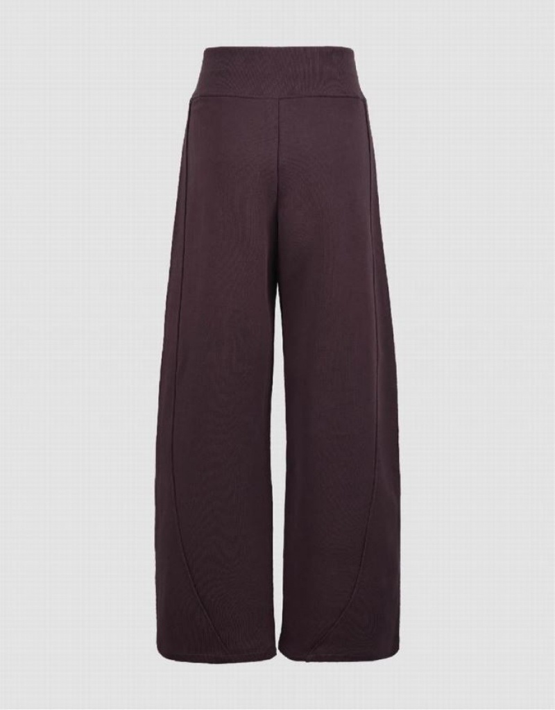 Purple Urban Revivo Knitted Wide-Leg Women's Pants | QBAEDO-021