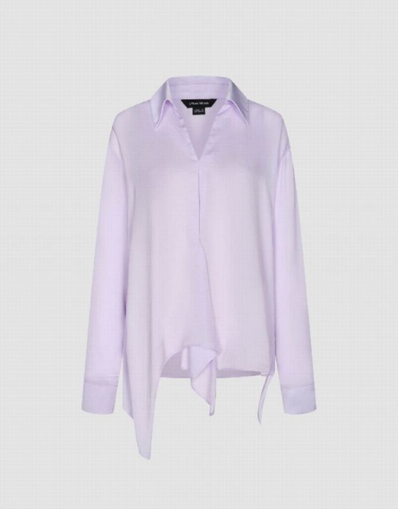 Purple Urban Revivo Straight Overhead Women's Blouse | MTQBUP-032