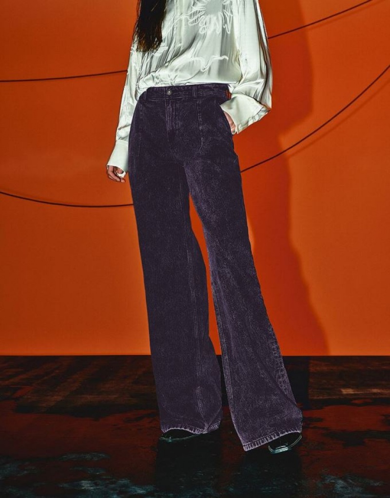 Purple Urban Revivo Straight Women's Jeans | VFGWCP-506