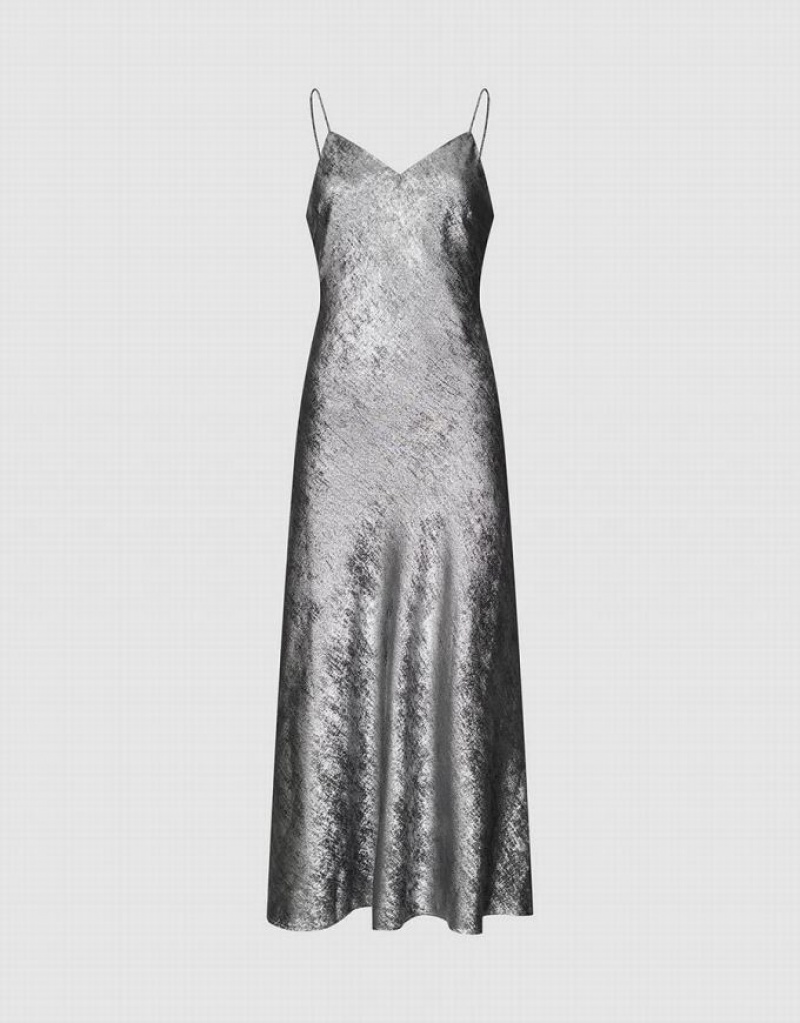 Silver Urban Revivo Cami A-Line Women's Dress | HDJPXO-570
