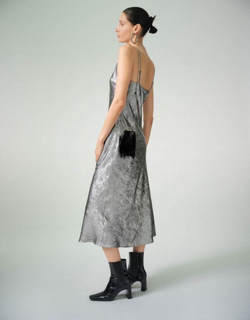 Silver Urban Revivo Cami A-Line Women's Dress | HDJPXO-570