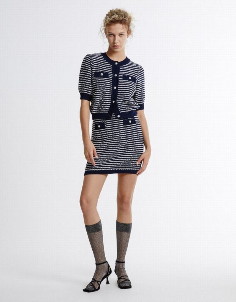 Stripes Urban Revivo Knitted Women's Skirts | LEYOIN-831