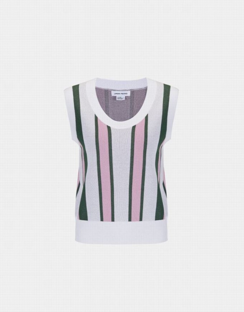 Stripes Urban Revivo Knitted Women\'s Tank Top | IFJYUP-185