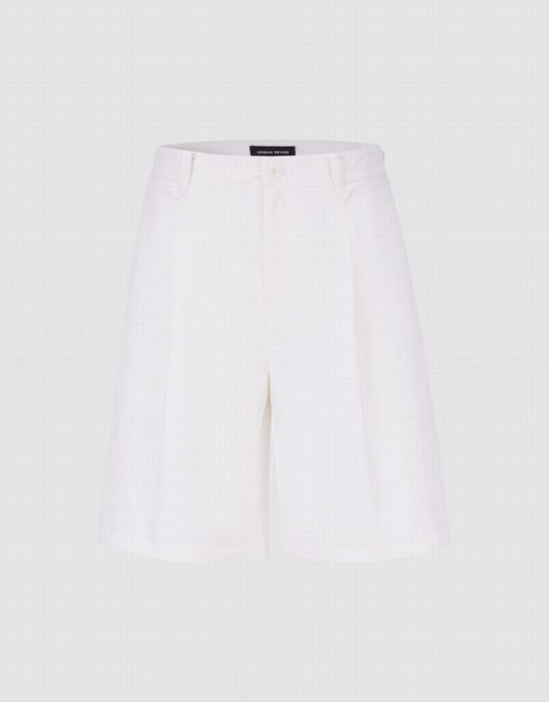 White Urban Revivo Linen Women\'s Shorts | WBOLGH-154