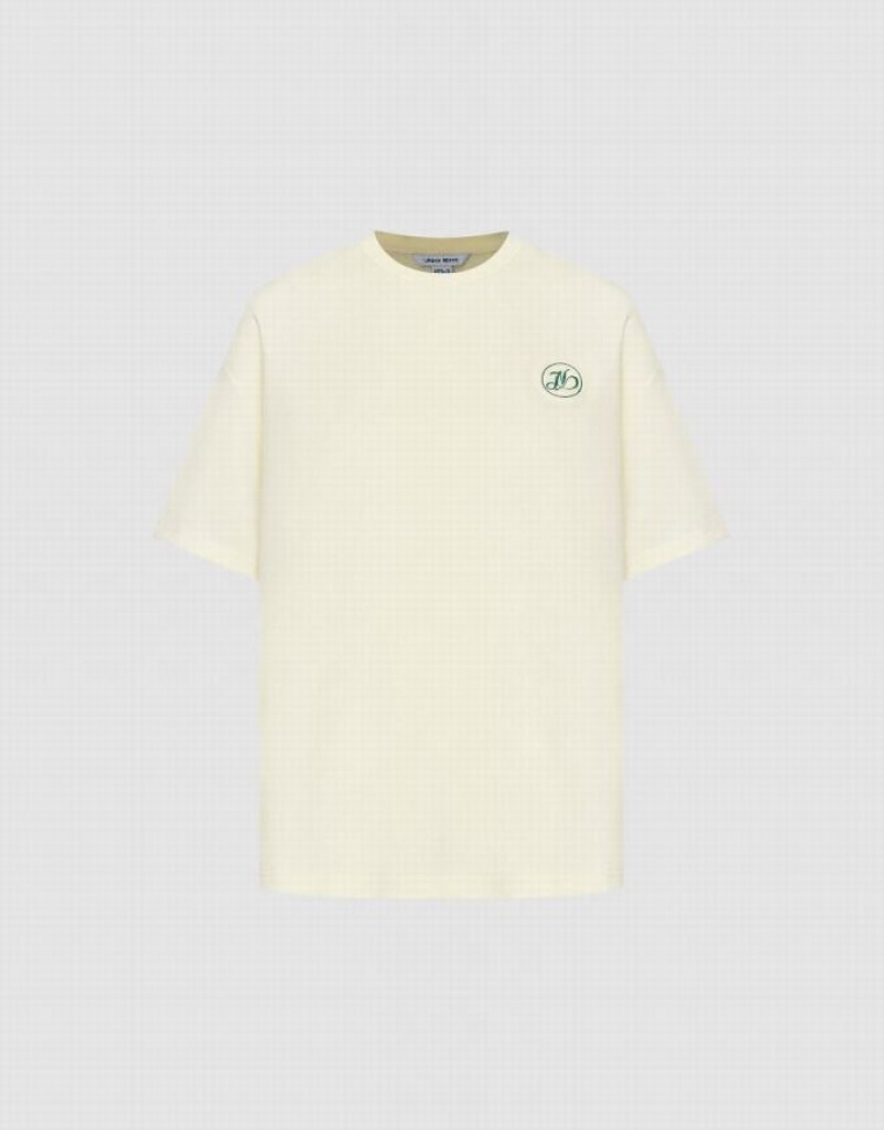 White Urban Revivo Printed Crew Neck Straight Women's T-Shirts | GNIJAO-617