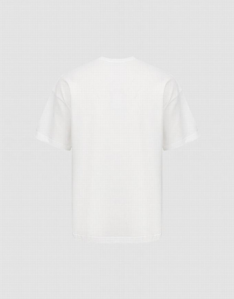 White Urban Revivo Vogue Men's T-Shirts | VGWIFA-425