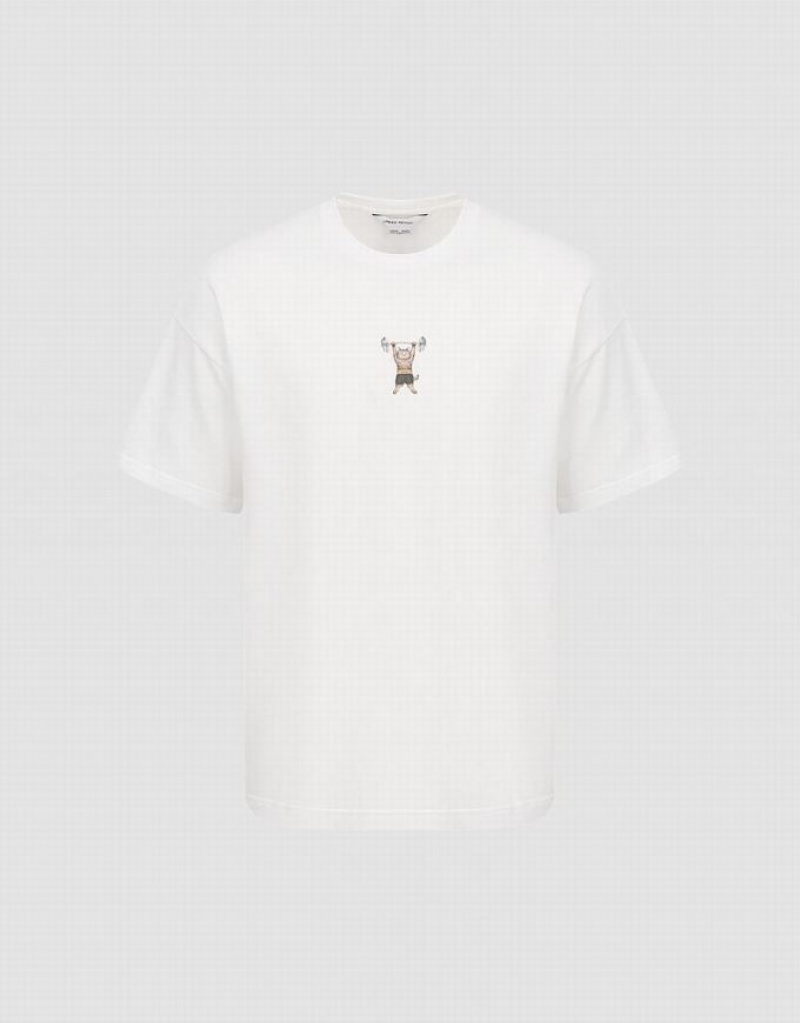 White Urban Revivo Vogue Men's T-Shirts | VGWIFA-425