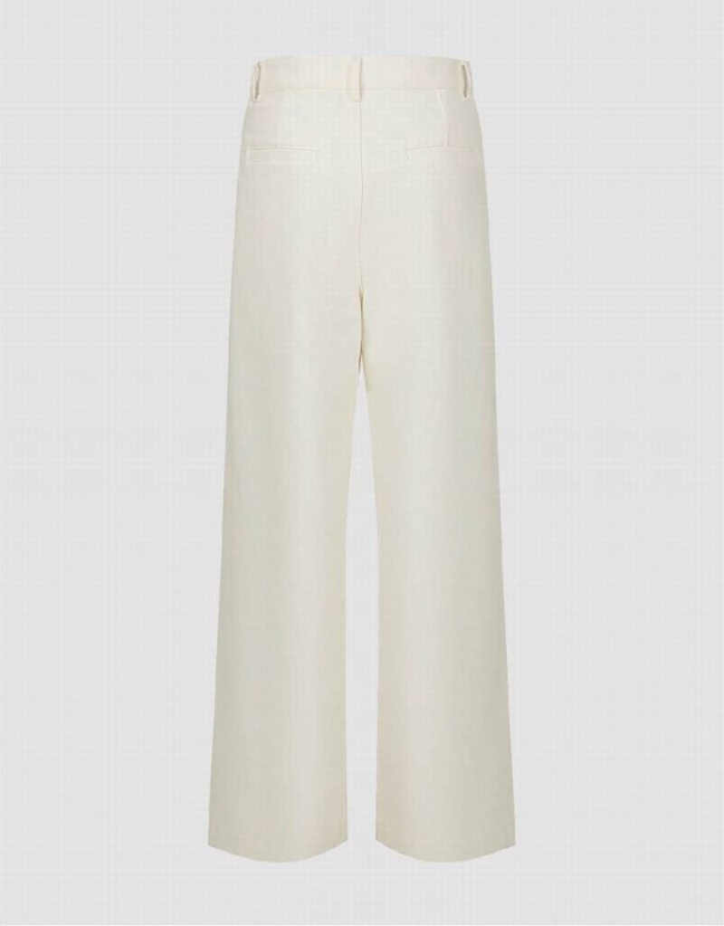 White Urban Revivo Wide-Leg Women's Jeans | YRAOVJ-279
