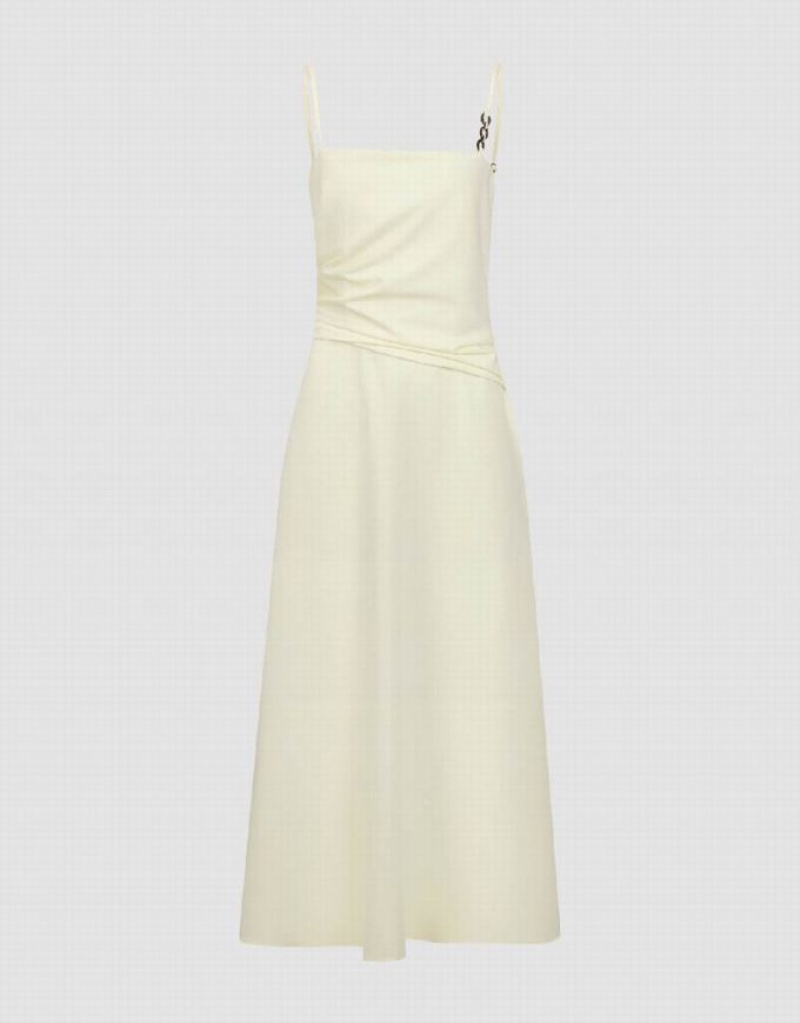 Yellow Urban Revivo Midi A-Line Cami Women\'s Dress | MXPHGT-843