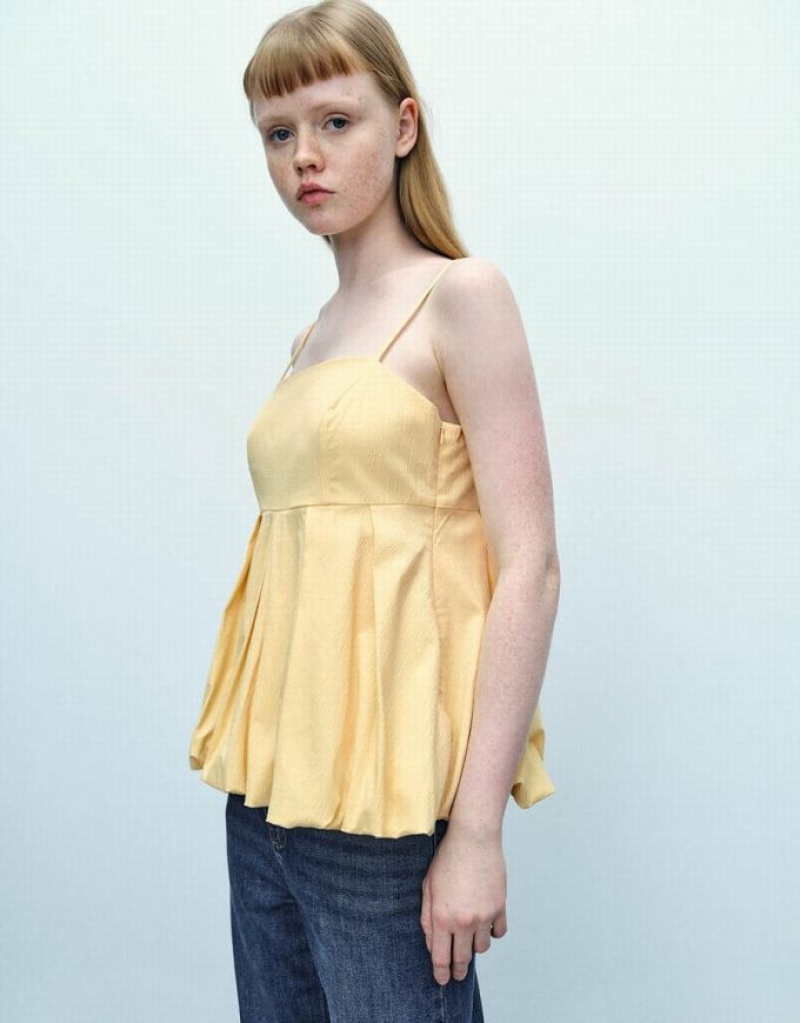 Yellow Urban Revivo Off-Shoulder Women's Camisole | WHBEQP-238
