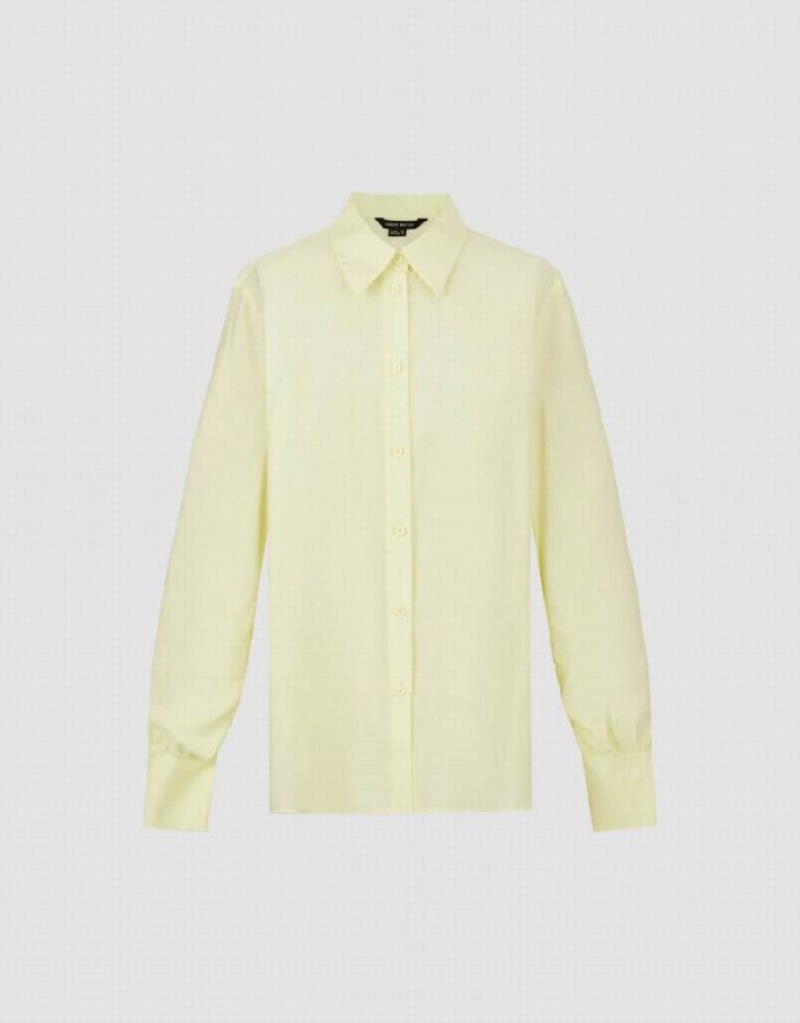 Yellow Urban Revivo Straight Lapel Women's Shirts | WIRPUX-917